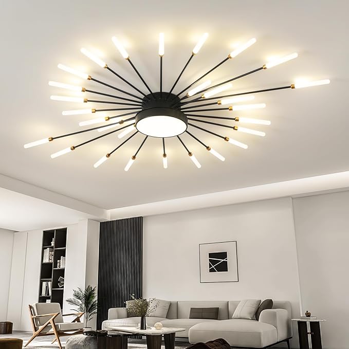 ziidoo Modern Ceiling Light, 28+1 Lights Metal Firework Designed Chic Led