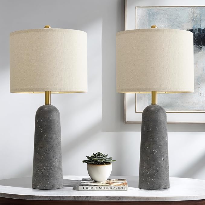BOBOMOMO 27.25" Modern Table Lamp Set of 2, Lamps