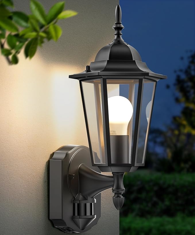 Lamomo Motion Sensor Outdoor Lights, Upgrade Dusk to Dawn Exterior Light