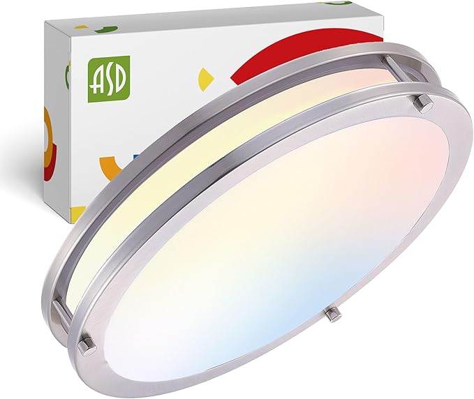 ASD LED 16" Round Flush Mount Lighting, Close to Ceiling Light Fixture | 3CCT