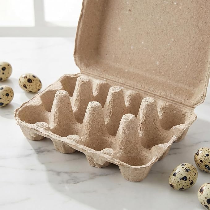 50 Pack Quail Egg Pulp Cartons, 12 Count 3x4 Dozen Quail Egg Cartons Holder Container for Home Kitchen and Farmhouse, 9 x 5.3 x 1.6 inch
