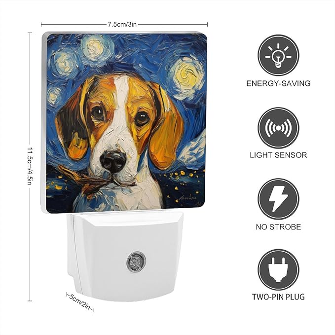 Lights by Night Decorative LED Night Light, Starry Night Beagle Hound Night