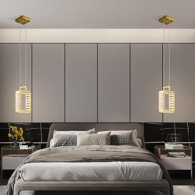 Kitchen Island Mini Light Fixture Modern Led Crystal Pendant Light Gold
