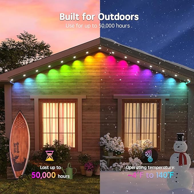 150FT Permanent Outdoor RGB Lights