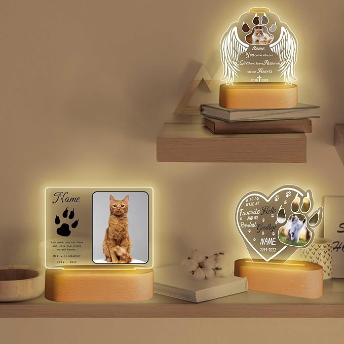 Personalized Pet Night Light Customized Dog Memorial Gift Picture Frame Acrylic