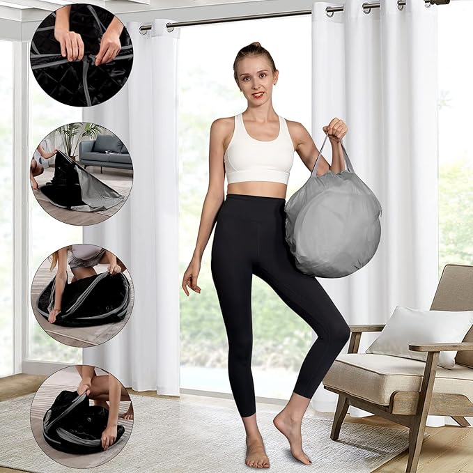 Smartmak Full Body Home Steam Sauna Kit, Portable Lightweight Personal Spa Saunas, 2L&900W Steam Generator with Protection & Remote Control, Foldable Chair Included for Relaxation-BlackGrey