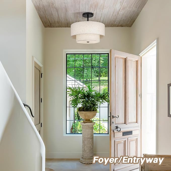 18 Inch Large Semi Flush Mount Ceiling Light Fixture