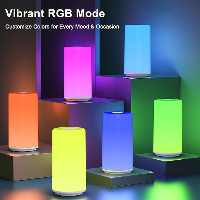 Touch Bedside Table Lamp, 3 Way Dimmable Warm White Lights