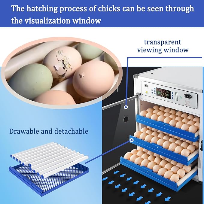 68 Egg Automatic Egg Incubator w/Smart Temp & Humidity Control,Self-Turning & Water Refill for Hatching Chicken Duck Goose Pigeon Eggs (WiFi Incubator)