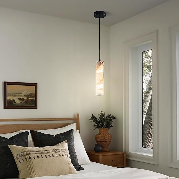 LMQNINE Natural Alabaster Pendant Lights