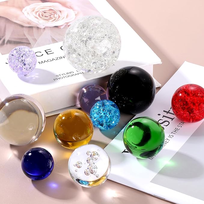 uxcell 80mm/3.1" Crystal Sphere Ball Bubble Glass Solid Decorative Sphere Crystal Ball Prop Ornament for Feng Shui Divination Fortune Telling Tabletop Fountain Decoration, Clear