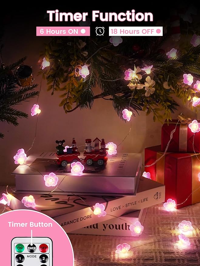 Cherry Blossom Flower String Lights