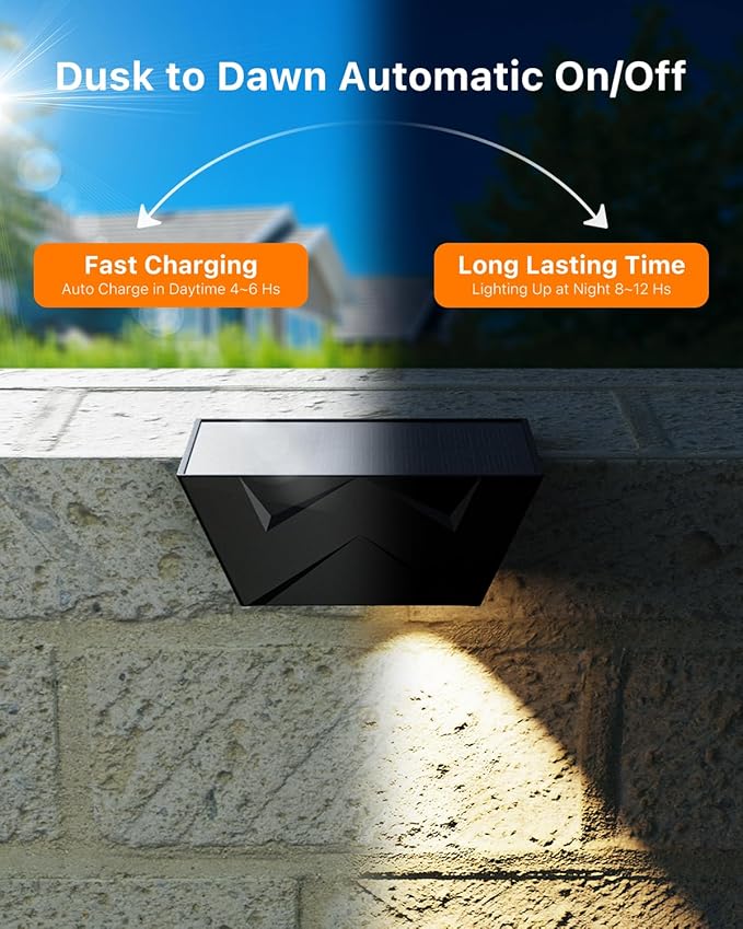 8 Pack Bright Solar Fence Lights Outdoor