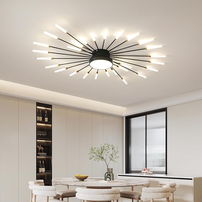 ziidoo Modern Ceiling Light, 28+1 Lights Metal Firework Designed Chic Led