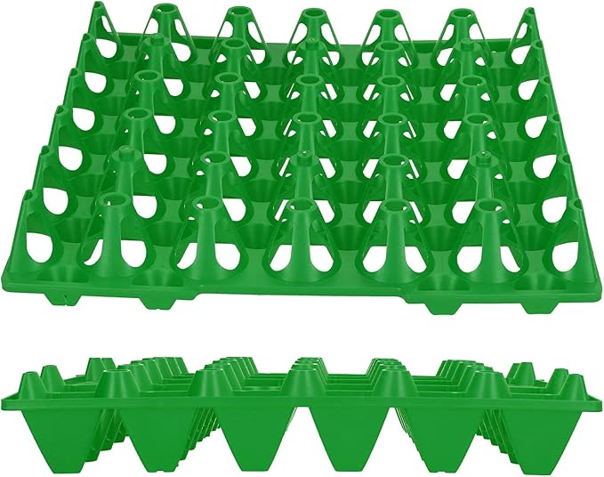 Egg Crate, Durable Plastic 30-Cell Egg Holder Green Tray for Farmers, Homeowners, Egg Transport