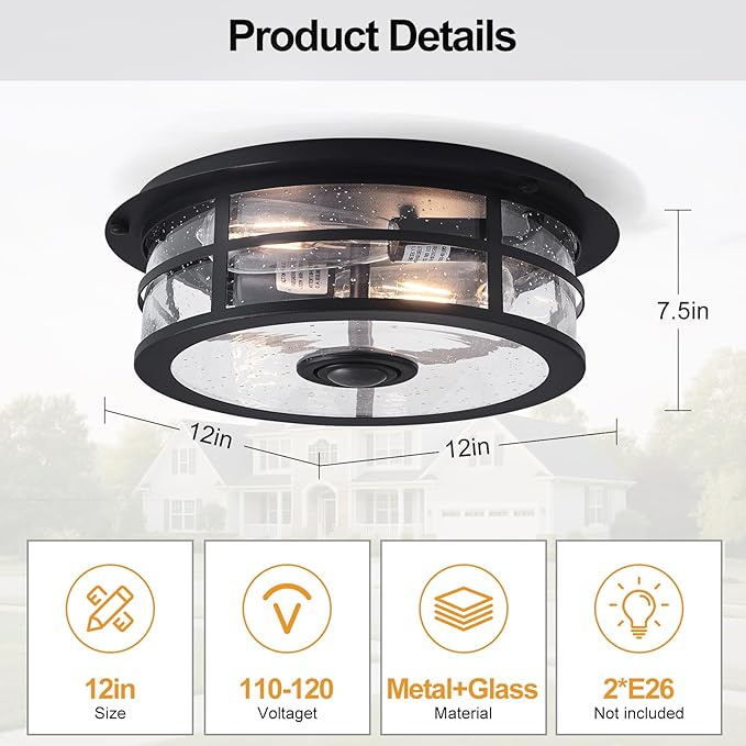 Upgraded Motion Sensor Outdoor Ceiling Light