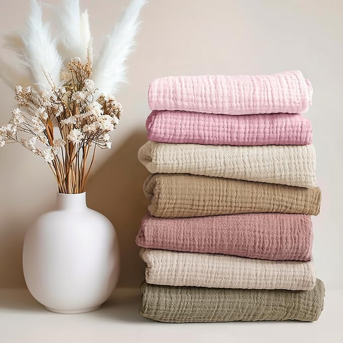 lulumoon Pack and Play Sheets for Girls: Soft Muslin Cotton for Playard Mattress - Stretchy Snug Fit for UPPAbaby Pack n Play