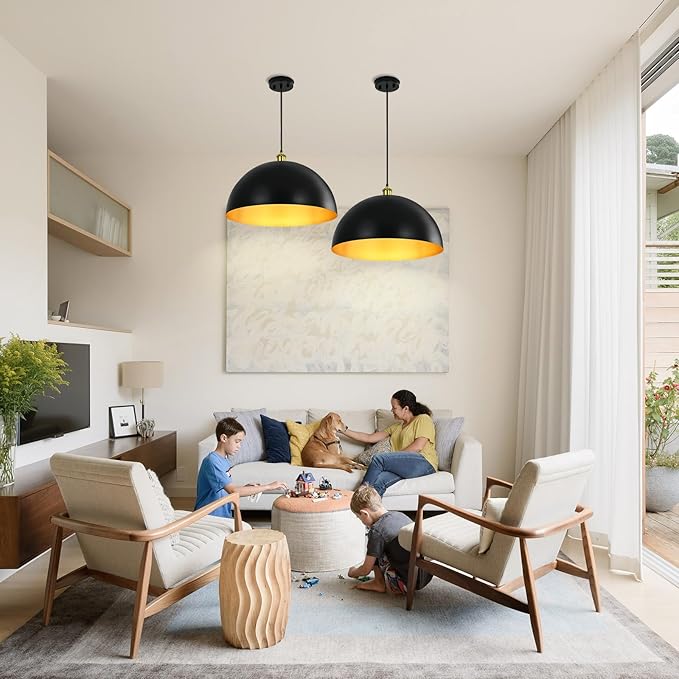Black-Farmhouse Pendant-Light Hanging-Lamp Fixtures