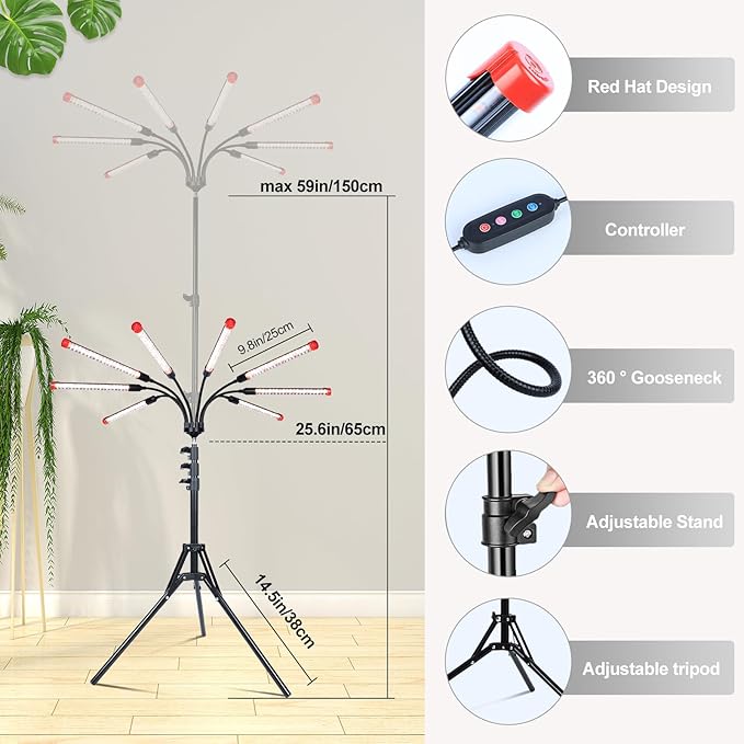 Gamechanger! 72W, NOT 24W, Bright Beyond Your Imagination, 8Head Stand Grow