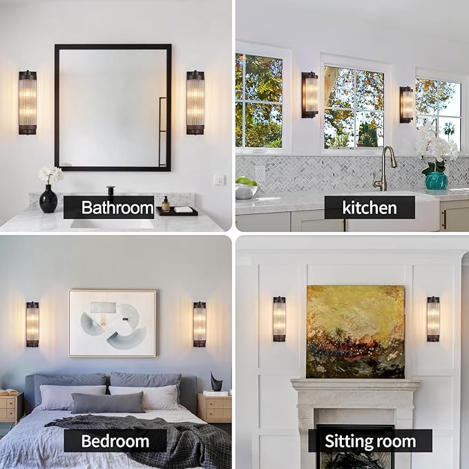 Black Wall Sconces Set of Two