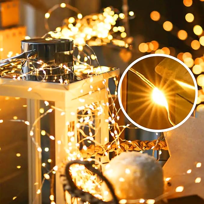 LED Fairy Lights Battery Operated 2Pack, Warm White String Lights 16FT 50LED
