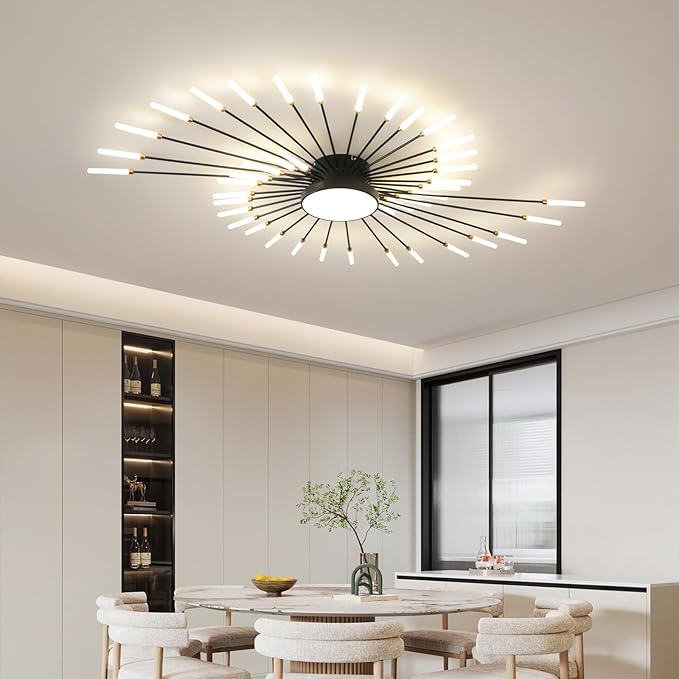 ziidoo Modern Ceiling Light, 42+1 Lights Metal Firework Designed Chic Led