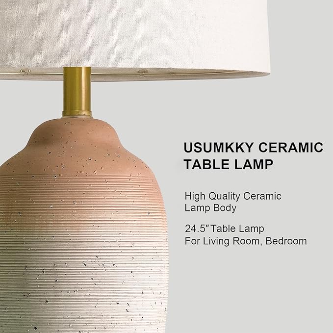 24.5" Vintage Ceramic Table Lamp