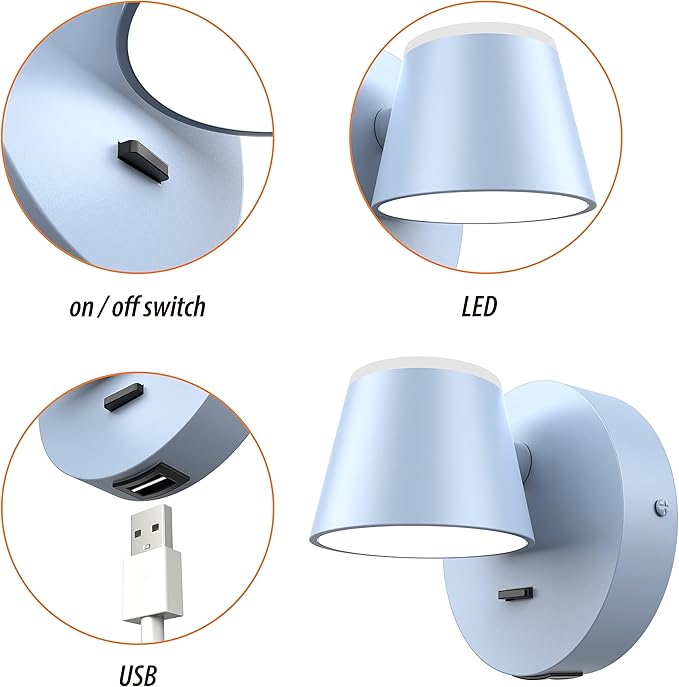 URSOLA Wall Light Set of Two, LED Wall Sconce