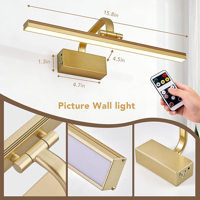 Picture Light, Picture Lights for Wall Cordless, Battery Wall Lights for