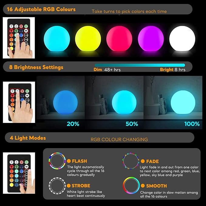 LED Night Light Ball Globe Lamp