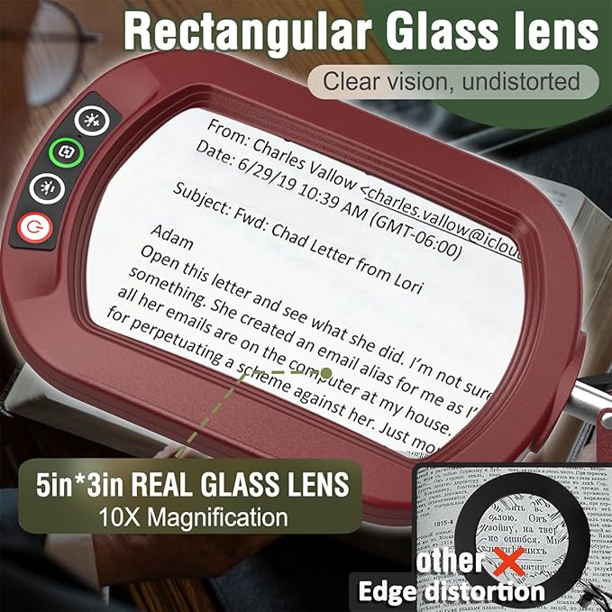 Veemagni 10X Rectangle Magnifying Glass