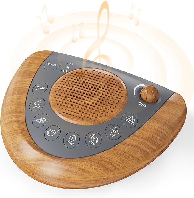 Sleep Sound Machine, Portable Battery Powered Noise Machine with 36 Soothing Sounds, USB Charger, Auto-Off Timer, Adjustable Volume, Headphone Jack for Baby, Kid, Adult