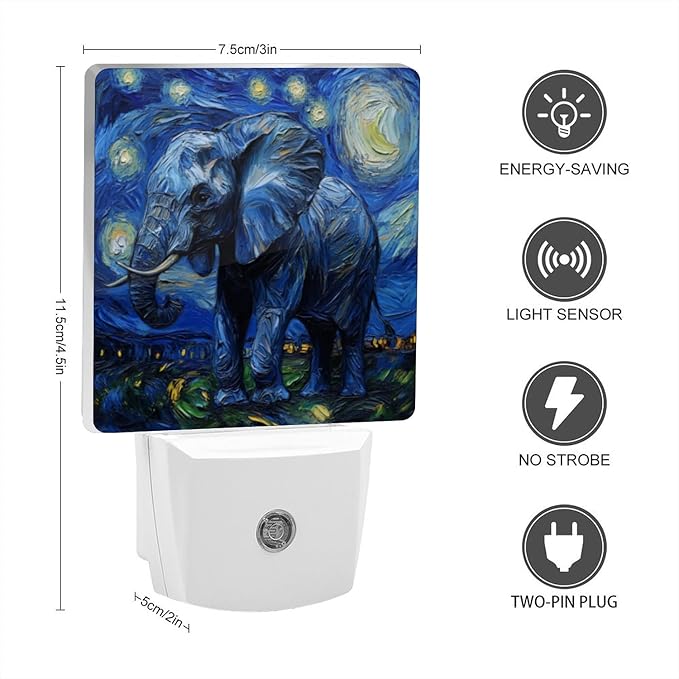 Lights by Night Decorative LED Night Light, Starry Night Elephant Night Lights