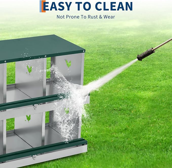 6 Compartment Nesting Boxes for Chickens, Chicken Nesting Box to Protect Eggs, Chicken Laying Boxes, Easy to Clean and Install
