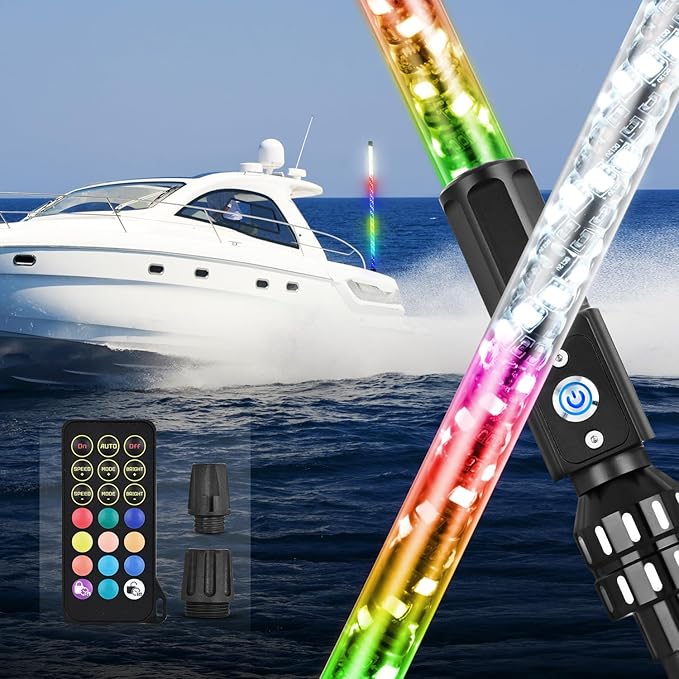 Nilight Boat Navigation Whip Light 3FT 360° Visibility 2NM Coast Guard
