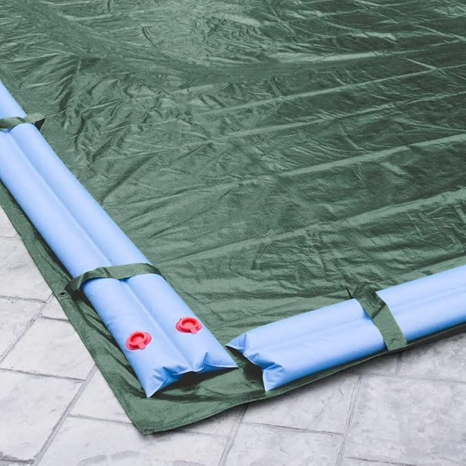 Robelle 30 x 60 ft Heavy Duty Green Winter Pool Cover for Inground Pools, 5 ft Overlap (35 x 65 ft Cover Size), Solid 8 x 8 Scrim, 2.36 oz/yd2, 10-Year Warranty, Style: 323060RA