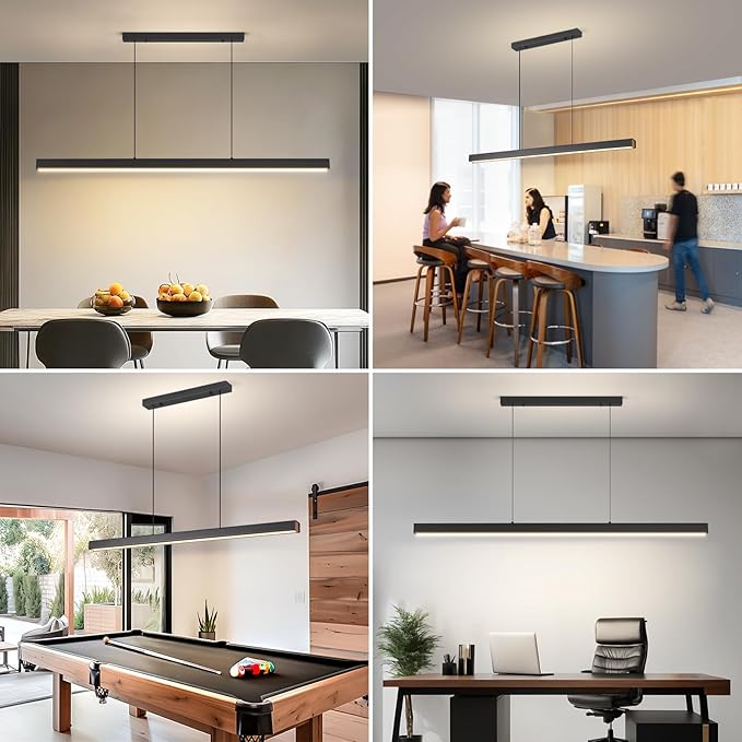 Modern LED Linear Pendant Light, 47IN Ceiling Chandlier Light Fixtures Hanging