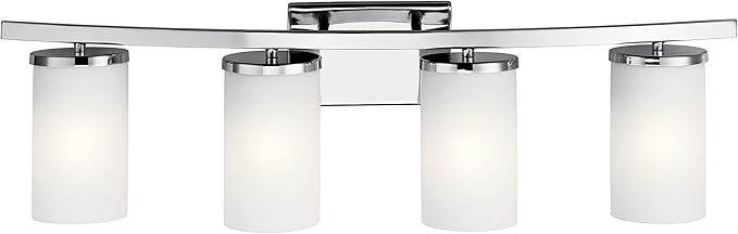 Kichler Crosby 31" 4 Light Vanity Light Satin Etched Cased Opal Chrome