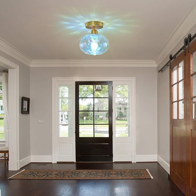 Vintage Glass Flush Mount Ceiling Light