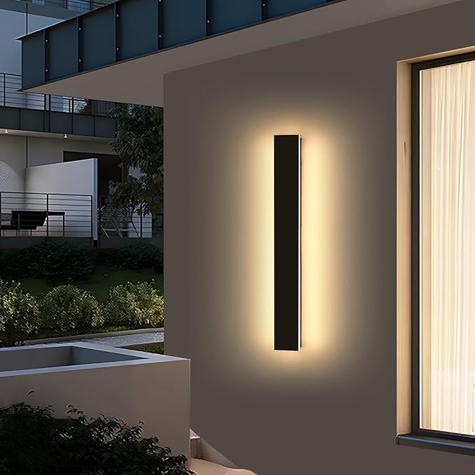 23.6inch Modern Outdoor Wall Light, LED Long Wall Sconces Lighting 3 Color