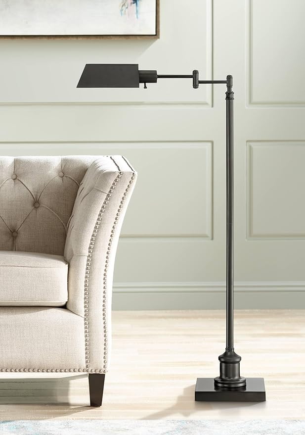 Regency Hill Jenson Traditional Farmhouse Adjustable Pharmacy Floor Lamp