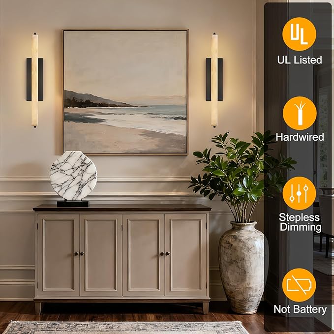 Alabaster Wall Sconce, Bronze Modern Bathroom Sconces, Indoor Wall Lighting