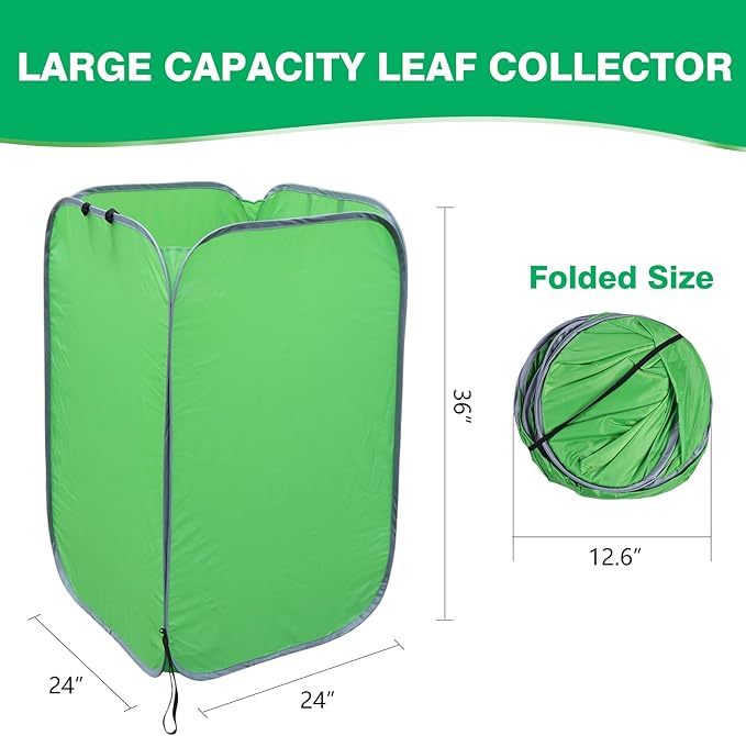 80 Gallon Leaf Collector Bag, Collapsible Trash Can Yard Waste Bag, Portable Pop Up Leaf Bags, Reusable Yard Garden Bags for Leaves Lawn Trash