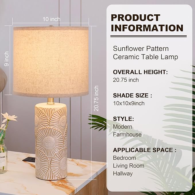 20.75" White Ceramic Lamps Set of 2
