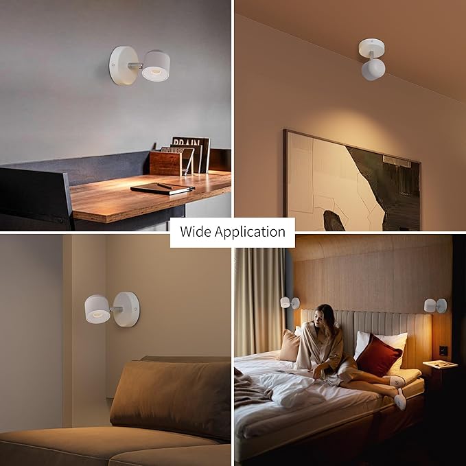 Aisilan White 7W Modern Dimmable Adjustable Wall Sconce Fixture LED COB Wall