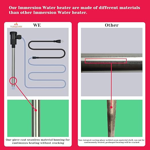 2000W Immersion Water Heater for Hot Tub & Pool – Portable Electric Submersible Heater with Temp Control, Auto Shut-Off, and WiFi Timer for Above Ground Pool, Swimming pool, Bathtub, and Spa