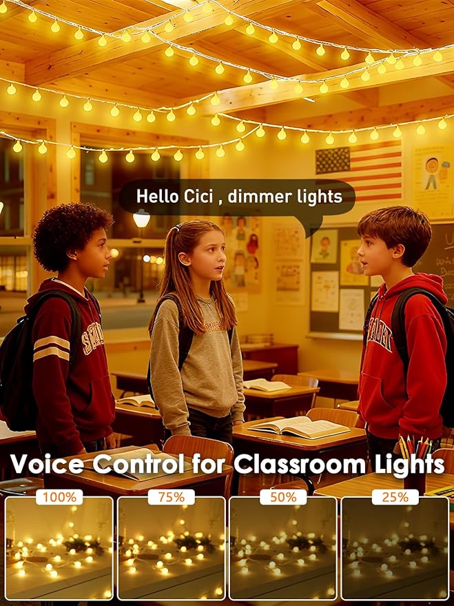 2025 New Connectable 43FT Smart Voice Controlled Christmas String Lights Indoor