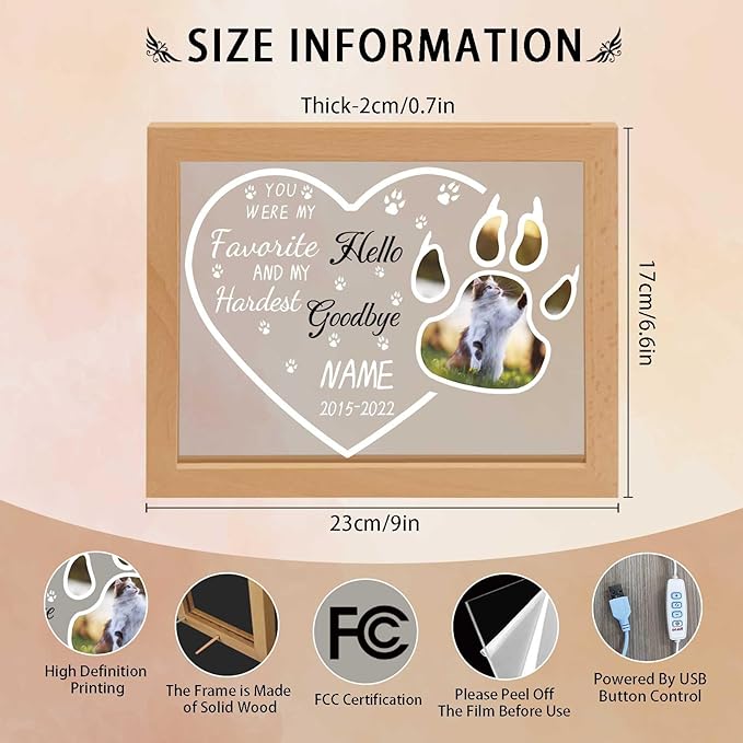 Custom Pet Memorial Night Light