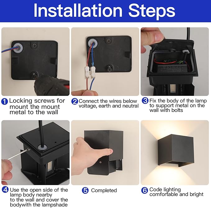 15W 1pack Led Black Outdoor Wall Sconces Light Fixtures Modern