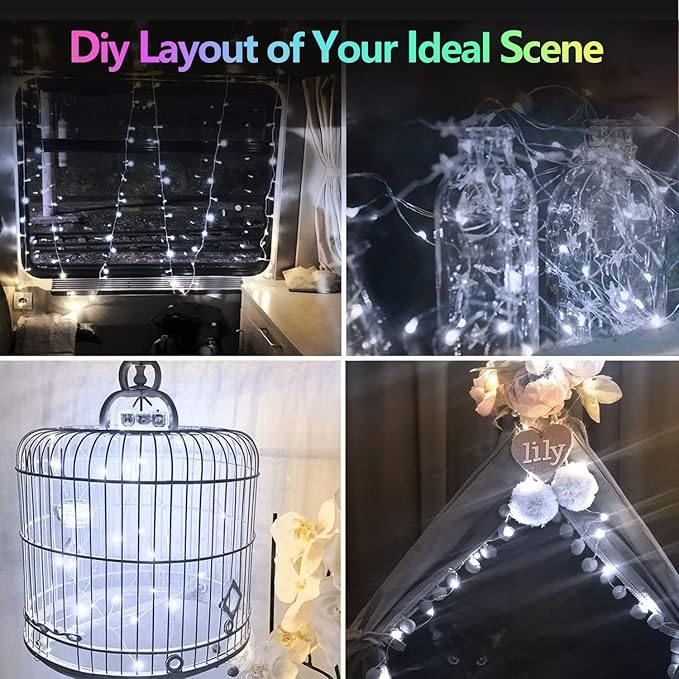 2 Pack 60 LED Christmas Fairy Lights Battery Operated